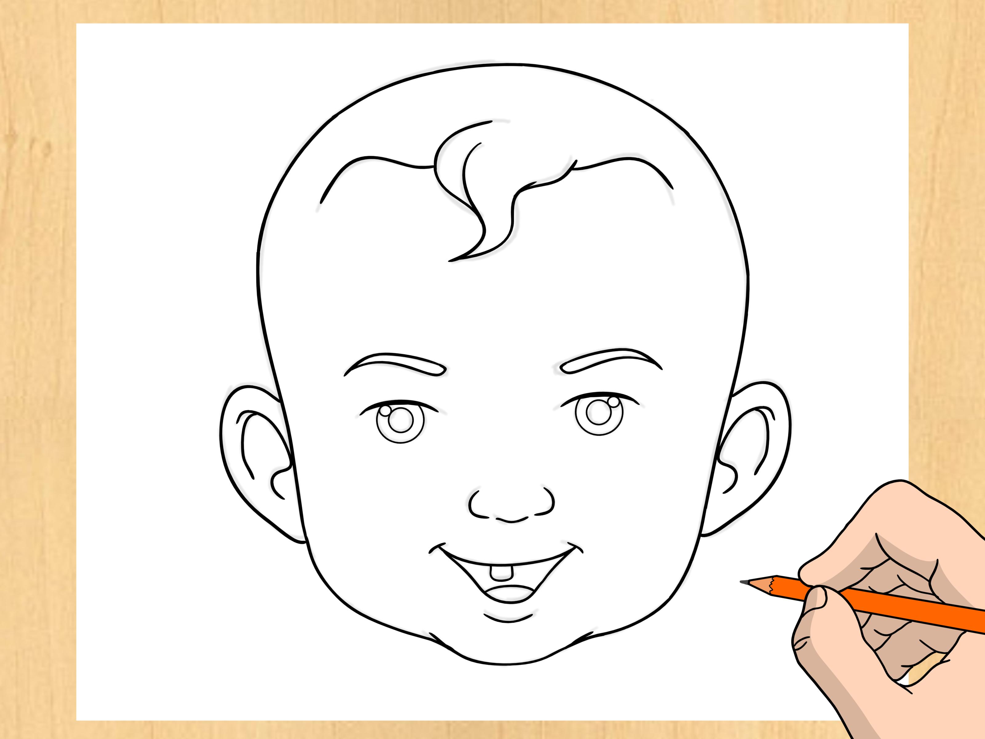 how to draw a human face step by step for kids