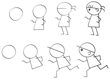 how to draw easy people for kids